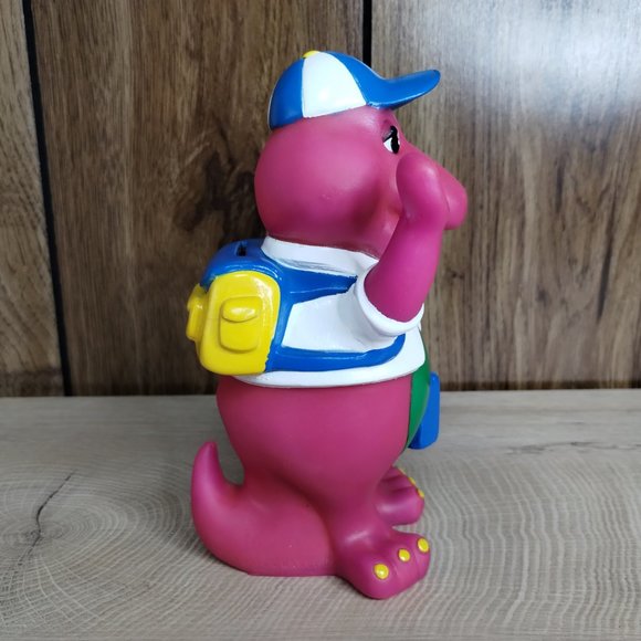 The Lyons Group Barney the Dinosaur Coin Bank Back to School Vintage 1992 7" - Picture 5 of 9